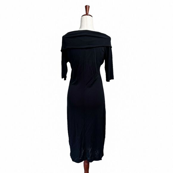 Escada Draped Cowlneck Dress Size 38 US 6 Women's Black Formal‎ Holiday (8) - Picture 2 of 10